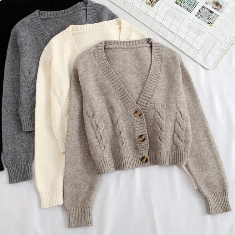 Soft Knit V Neck Cardigan